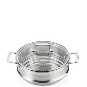 Le Creuset Stainless Steel Large Multi Steamer with Glass Lid